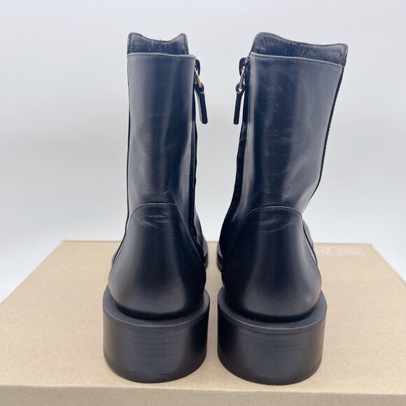 Stuart Weitzman 5050 Bold Zip Bootie Ankle Boots Black Leather US 7 - Made SPAIN - Picture 8 of 12